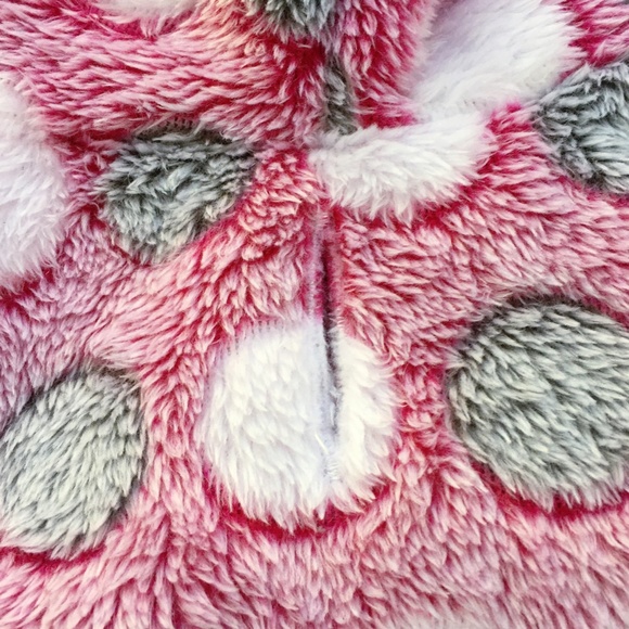 Top Paw Pink Dot Fleece Dog Hoodie Sweater - Picture 2 of 6